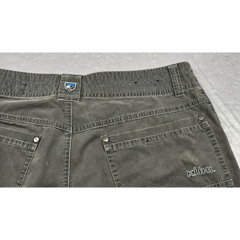 Kuhl Revolvr Pants Mens 32x30 Green Vintage Patina Dye Cotton Blend Hiking Work